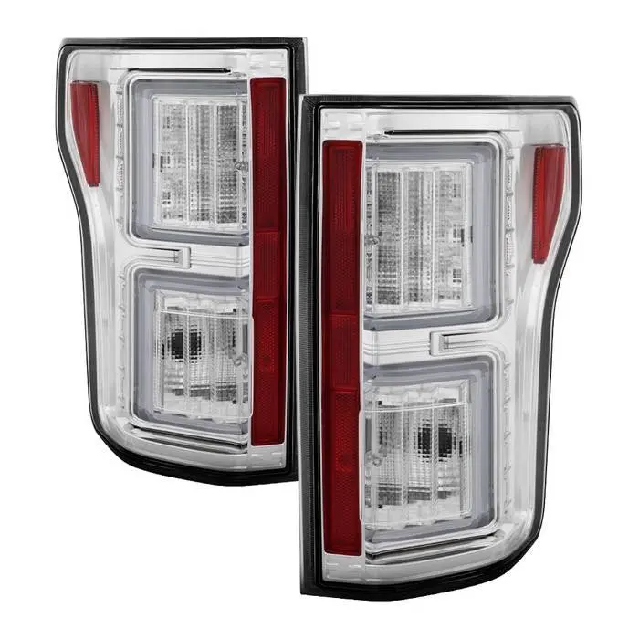 Spyder 18-19 Ford F150 Tail Lights Led Bar Chrome No Blind Spot 1