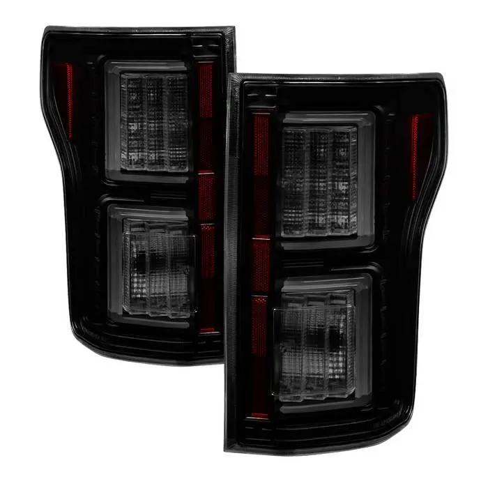 Spyder 18-19 Ford F150 Tail Lights Led Bar Smoked No Blind Spot 1