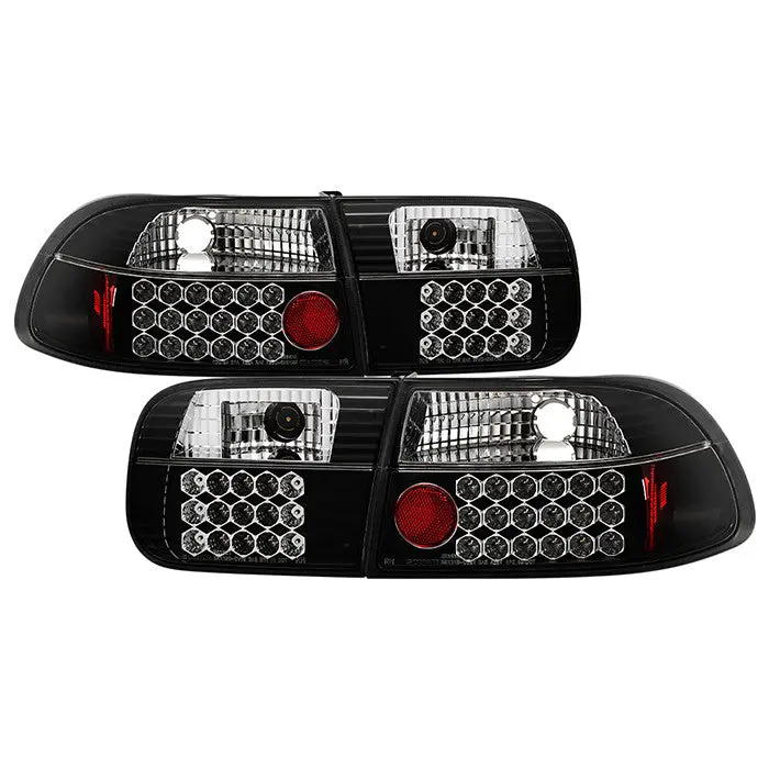 Spyder 92-95 Honda Civic 2Dr 4Dr Led Tail Lights Black 1
