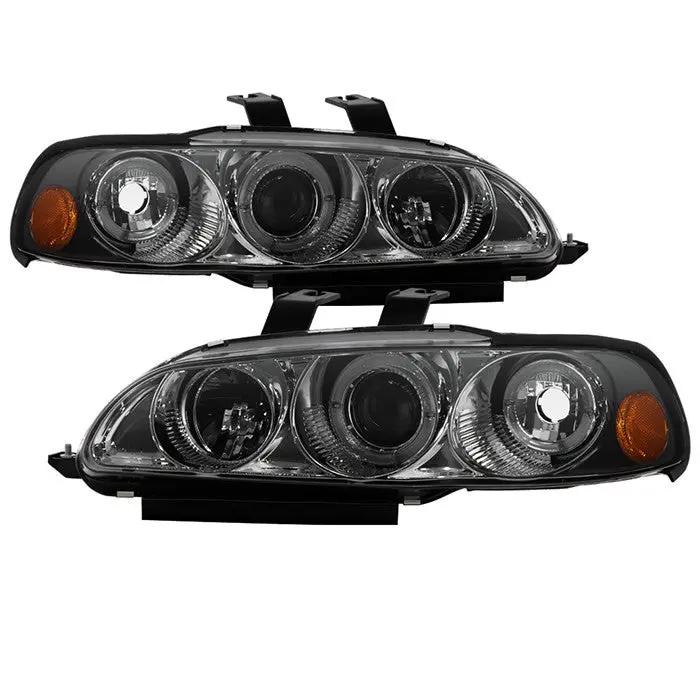 Spyder 92-95 Honda Civic 3Dr 1Pc Projector Headlights Smoked/Chrome 1
