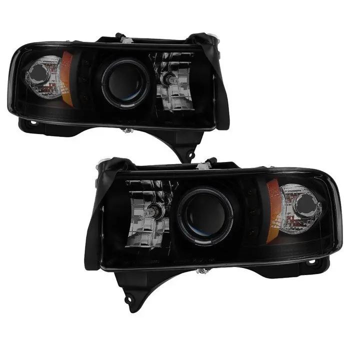 Spyder 94-01 Dodge Ram 1500-3500 Projector Headlights Smoked Black 1