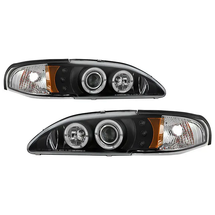 Spyder 94-98 Ford Mustang 1Pc Projector Headlights Black 1