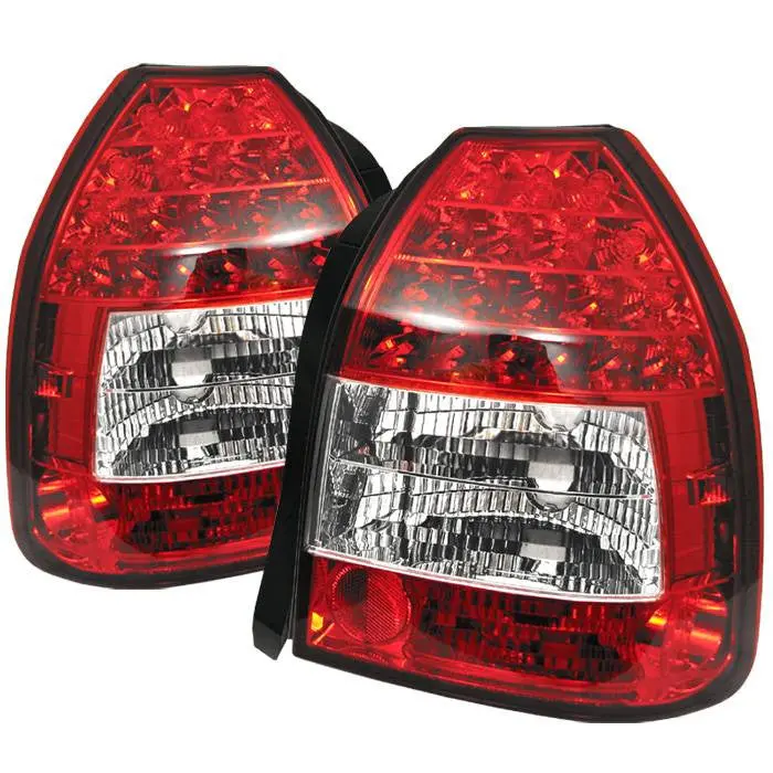 Spyder 96-00 Honda Civic Hatch Led Tail Lights Red 1
