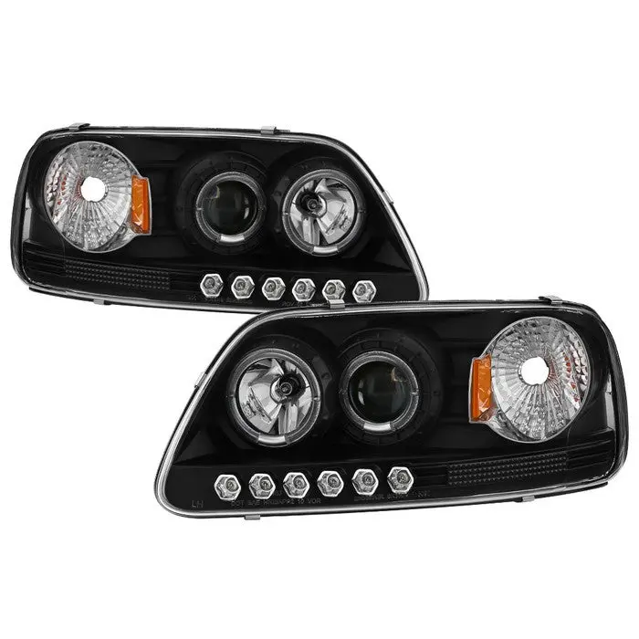 Spyder 97-02 Ford F150 Expedition Projector Headlights Black 1Pc 1