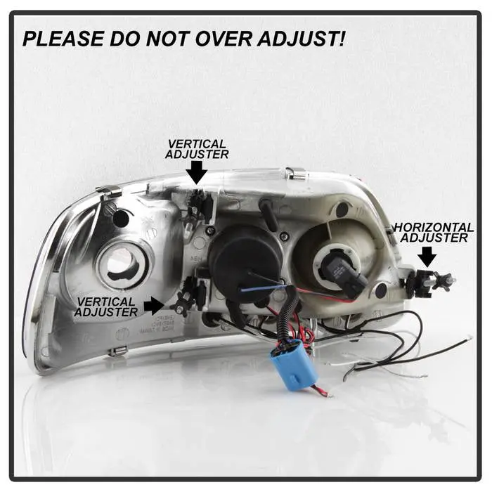 Spyder 97-02 Ford F150 Expedition Projector Headlights Black 1Pc 2