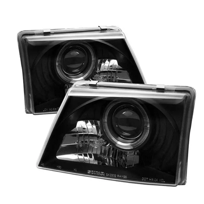 Spyder 98-00 Ford Ranger Halo Projector Headlights Black 1