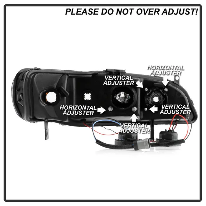 Spyder 98-02 Honda Accord 1Pc Projector Headlights Black 2
