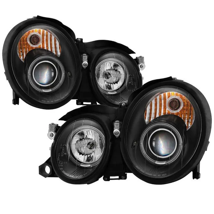 Spyder 98-02 Mercedes Clk Halo Projector Headlights Black 1