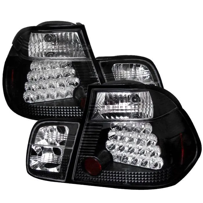 Spyder 99-01 Bmw 3-Series E46 4Dr Led Tail Lights Black 1