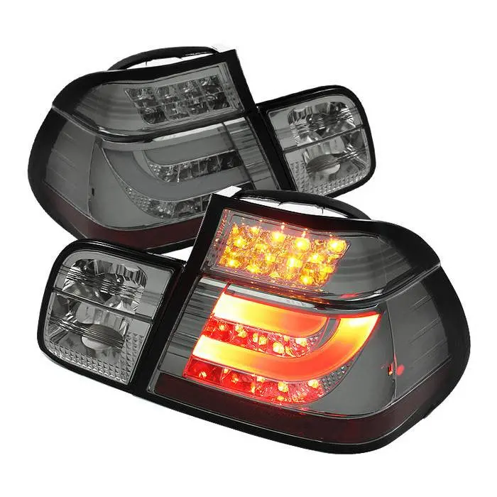 Spyder 99-01 Bmw 3-Series E46 4Dr Tail Lights Led Bar Smoked 1