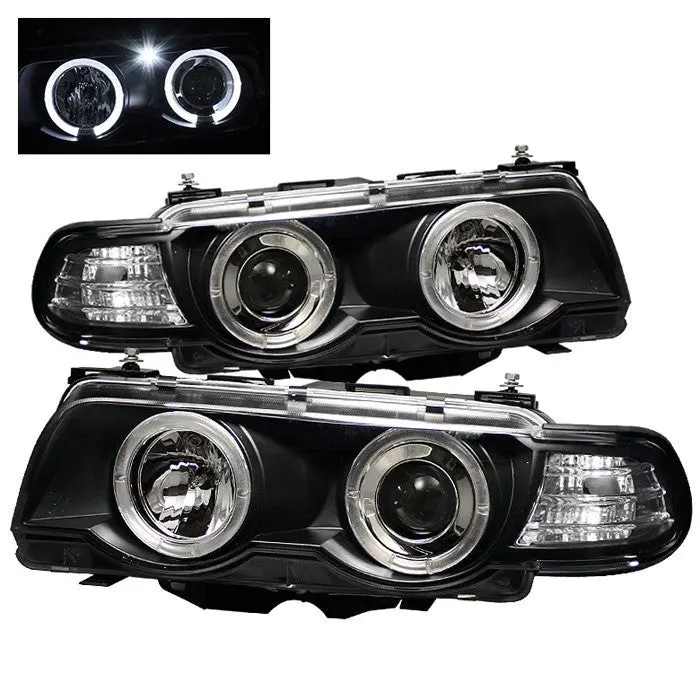 Spyder 99-01 Bmw 7-Series E38 Projector Headlights Oem Xenon Black 1