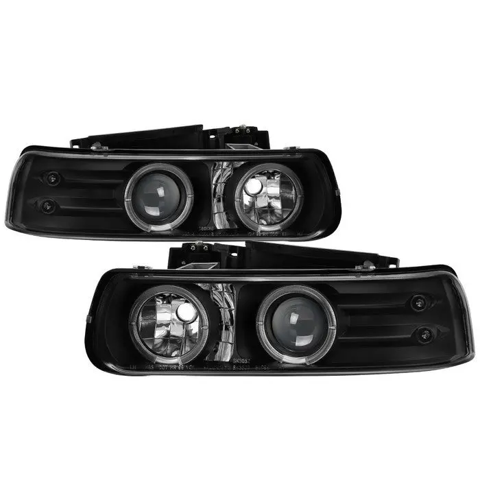 Spyder 99-02 Silverado 1500/2500/3500 Projector Headlights Black 1
