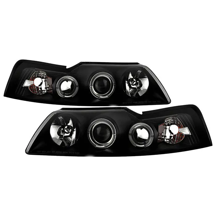 Spyder 99-04 Ford Mustang Projector Headlights Black 1