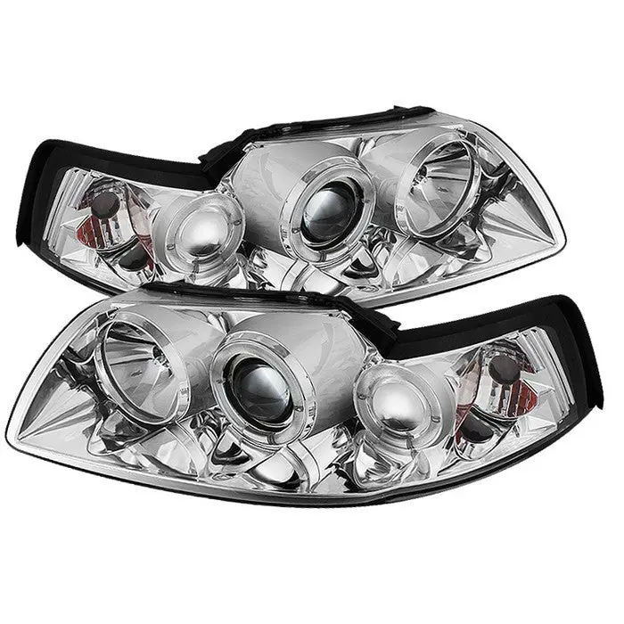 Spyder 99-04 Ford Mustang Projector Headlights Chrome 1