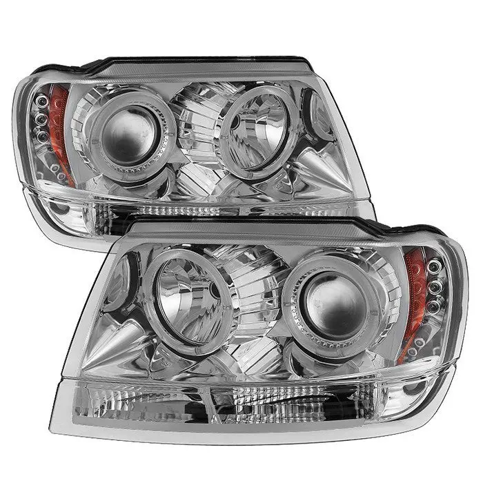 Spyder 99-04 Jeep Grand Cherokee Projector Headlights Chrome 1