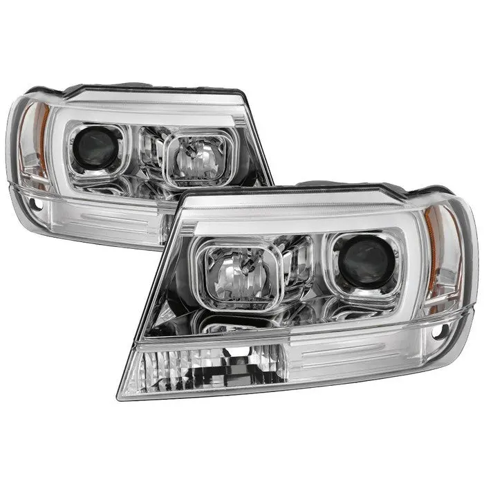 Spyder 99-04 Jeep Grand Cherokee Projector Headlights V2 Led Chrome 1