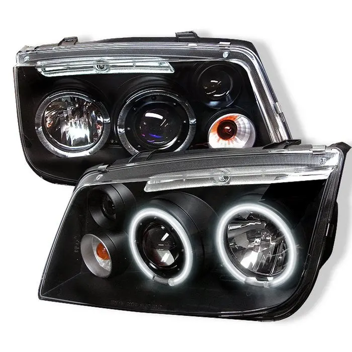 Spyder 99–05 Vw Jetta Projector Headlights Ccfl Halo Black 1