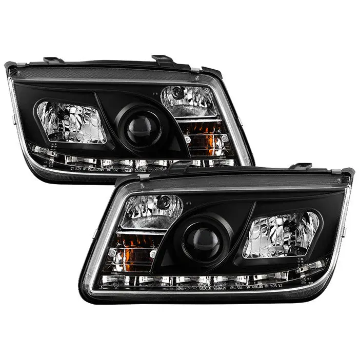 Spyder 99–05 Vw Jetta Projector Headlights Led Drl Black 1