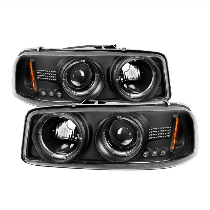 Spyder 99-06 Gmc Sierra 02-07 Denali Projector Headlights Led Black 1