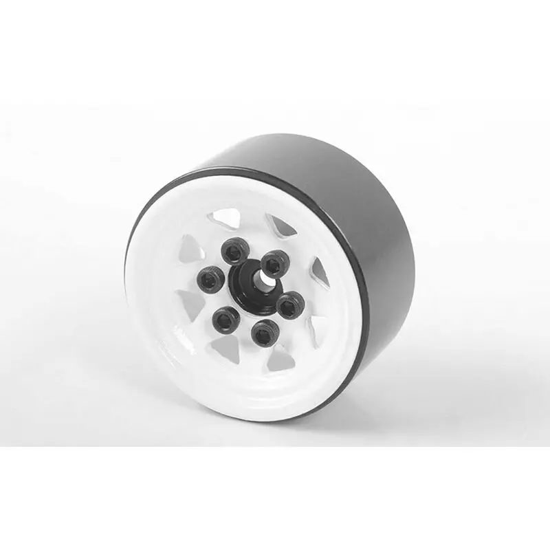 Stamped Steel 1.0'' Stock Beadlock Wheels (White) 1