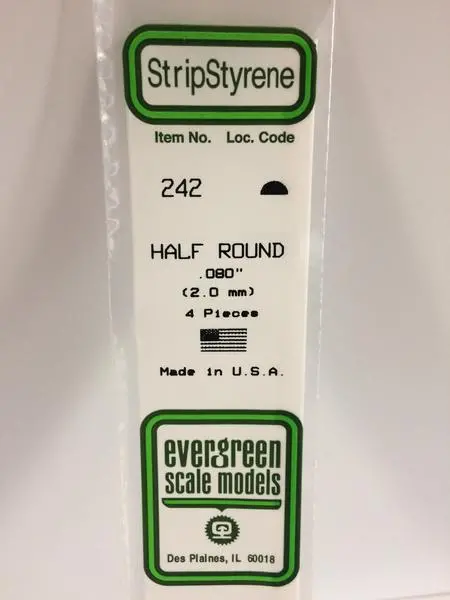 Strip Styrene Half Round 1