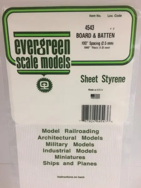 Styrene Sheet Board & Batten .100 1