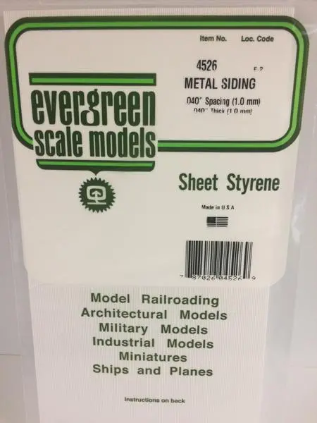Styrene Sheet Metal Siding .040 Spacing 1