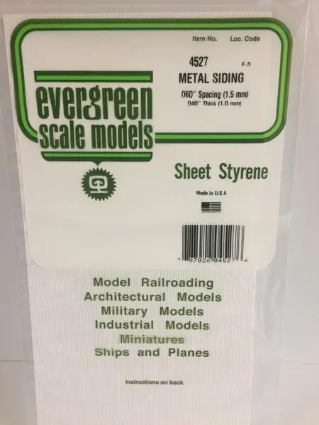 Styrene Sheet Metal Siding .060 Spacing 1