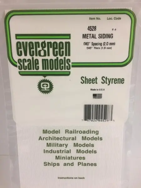 Styrene Sheet Metal Siding .080 Spacing 1