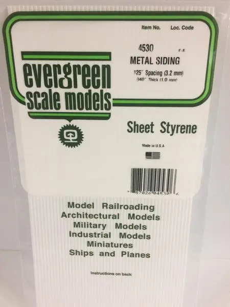 Styrene Sheet Metal Siding .125 Spacing 1