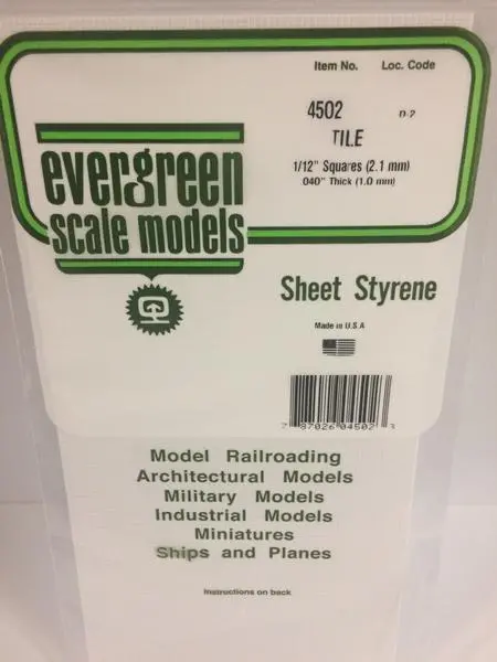 Styrene Sheet Tile 1/12" 1