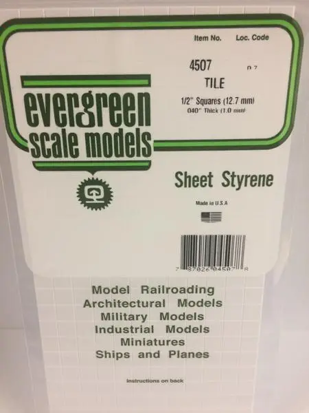 Styrene Sheet Tile 1/2" 1