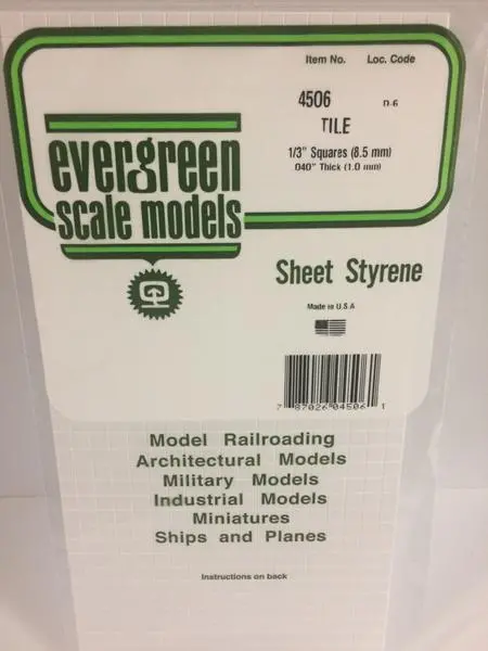 Styrene Sheet Tile 1/3" 1