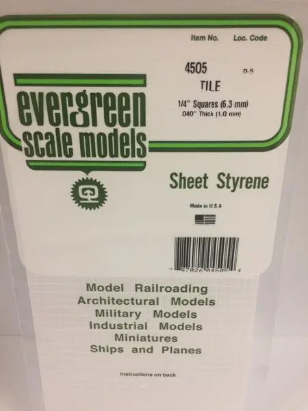 Styrene Sheet Tile 1/4" 1