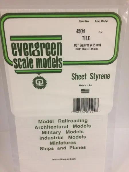 Styrene Sheet Tile 1/6" 1