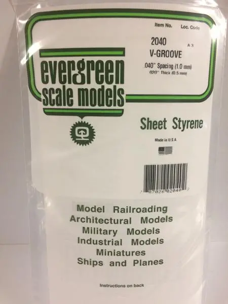 Styrene Sheet V-Groove .040" 1