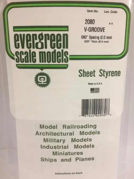 Styrene Sheet V-Groove .080" 1