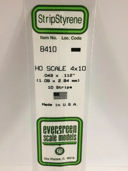 Styrene Strip Ho Scale 4X10. 1