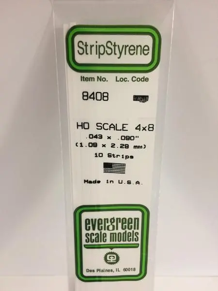 Styrene Strip Ho Scale 4X8. 1
