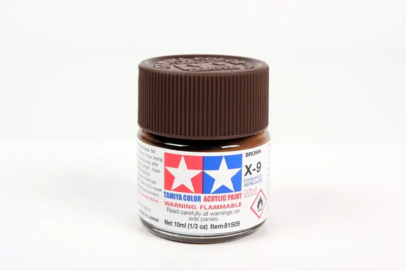 Tamiya Acrylic Paint 1/3Oz. Brown X9 1