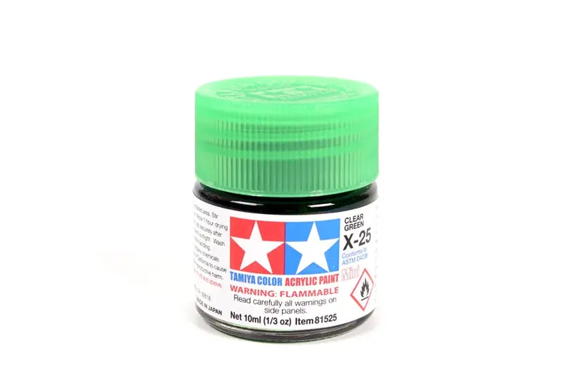 Tamiya Acrylic Paint 1/3Oz. Clear Green X25 1