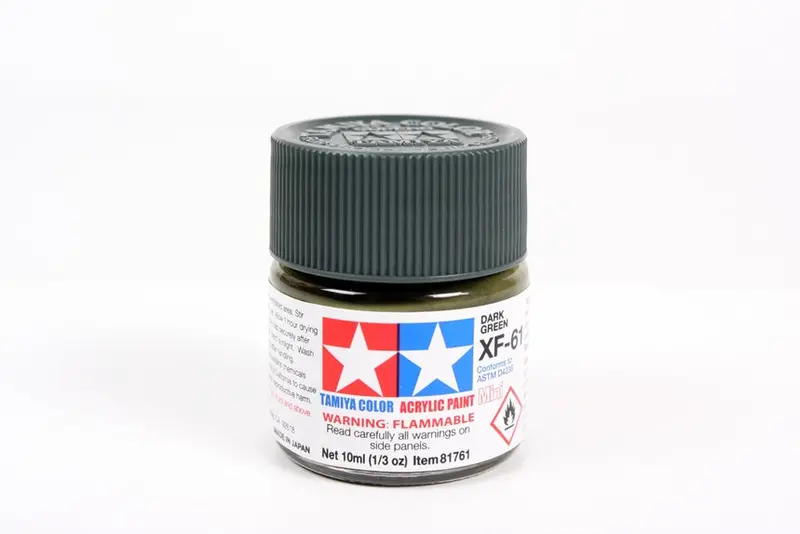 Tamiya Acrylic Paint 1/3Oz. Dark Green Xf61 1