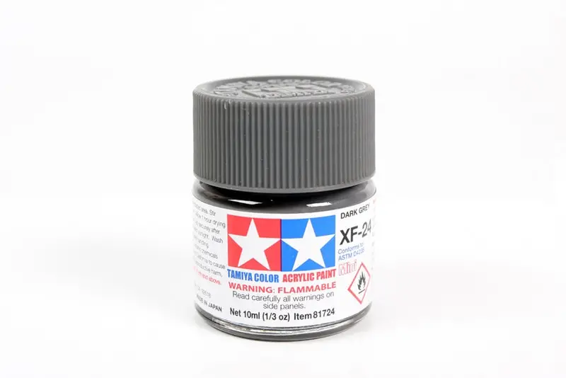 Tamiya Acrylic Paint 1/3Oz. Dark Grey Xf24 1