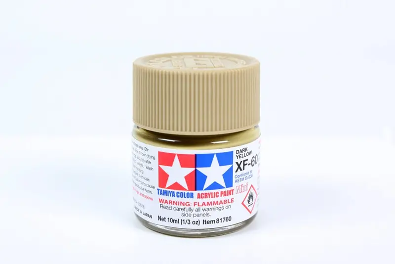 Tamiya Acrylic Paint 1/3Oz. Dark Yellow Xf60 1