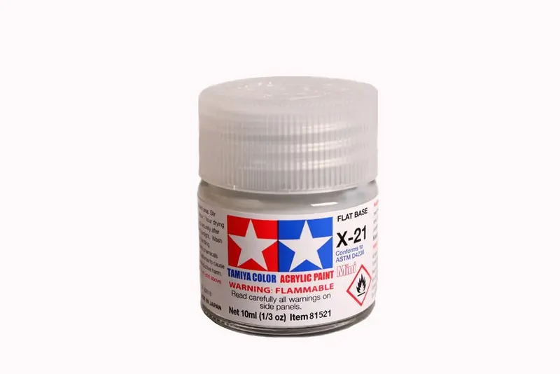 Tamiya Acrylic Paint 1/3Oz. Flat Base X-21 1