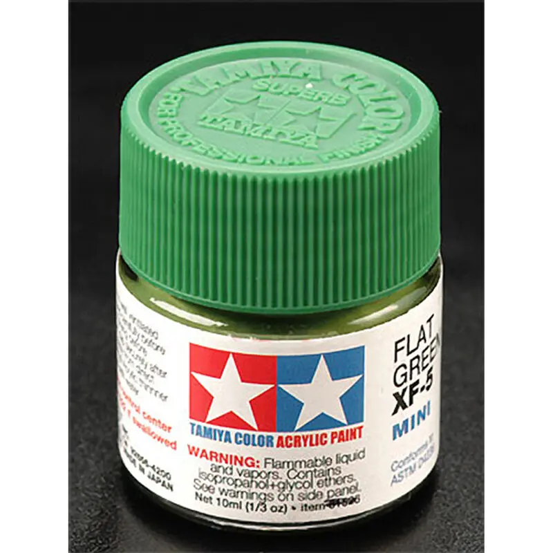 Tamiya Acrylic Paint 1/3Oz. Flat Green Xf5 1