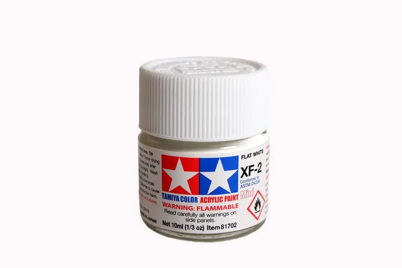 Tamiya Acrylic Paint 1/3Oz. Flat White Xf2 1