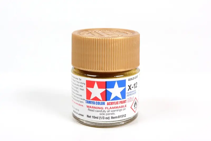 Tamiya Acrylic Paint 1/3Oz. Gold Leaf X12 1