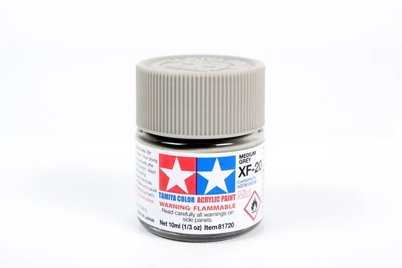 Tamiya Acrylic Paint 1/3Oz. Medium Grey Xf20 1