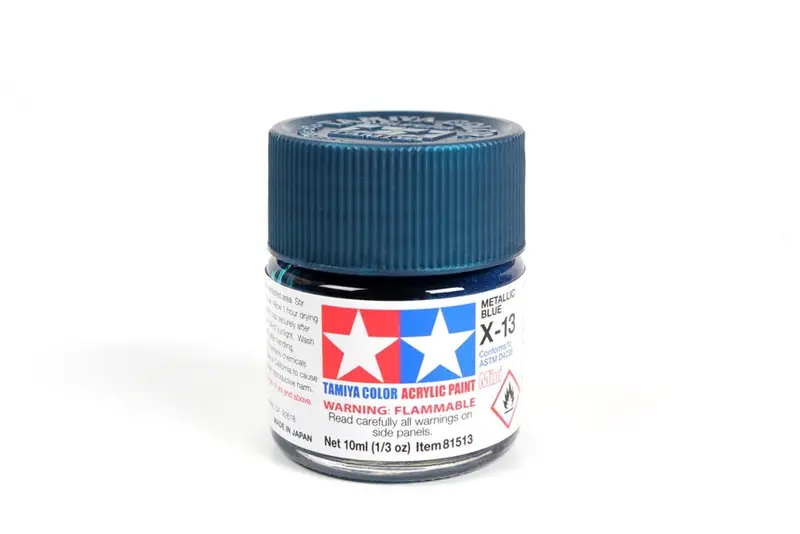 Tamiya Acrylic Paint 1/3Oz. Metallic Blue X13 1